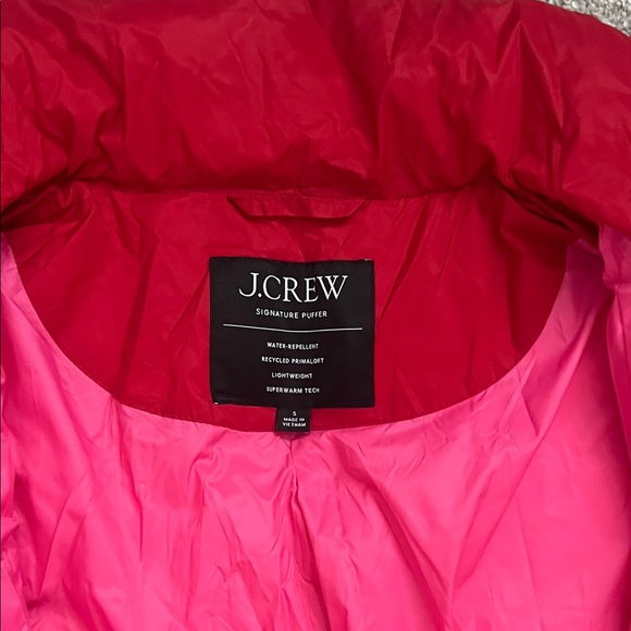 J. Crew Red and Pink Puffer Jacket - Picture 2 of 3